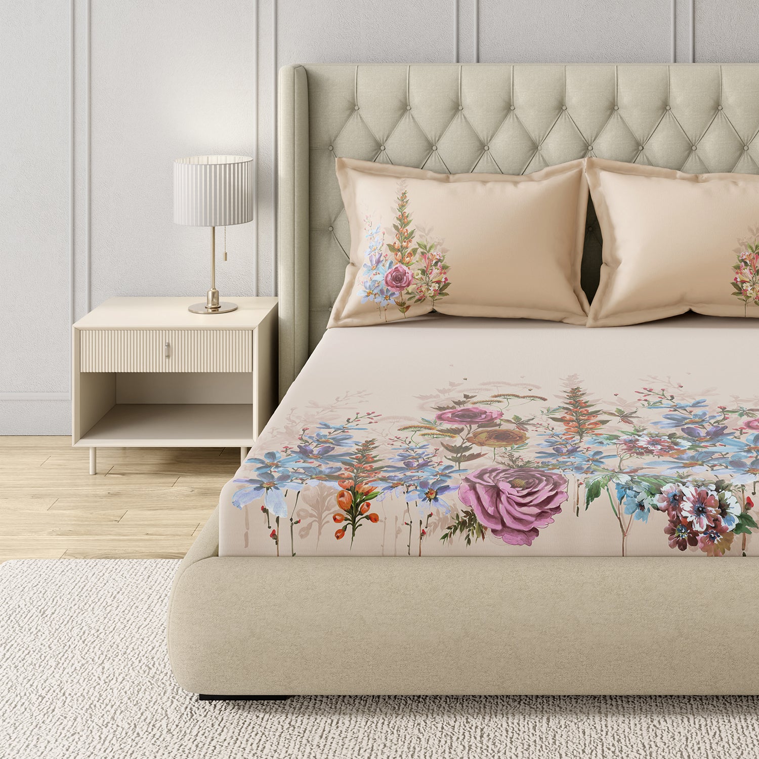 GM 100% Cotton Digital Printed 122TC King Size Bedsheet | 274 x 274 cm