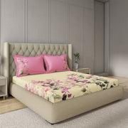 GM 100% Cotton Pink Digital Printed 122TC King Size Bedsheet | 274 x 274 cm
