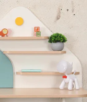 Spaceship Twin Seater Spacious Study Desk with Drawer and Pin-up Board in Multi Colour - HomeTown