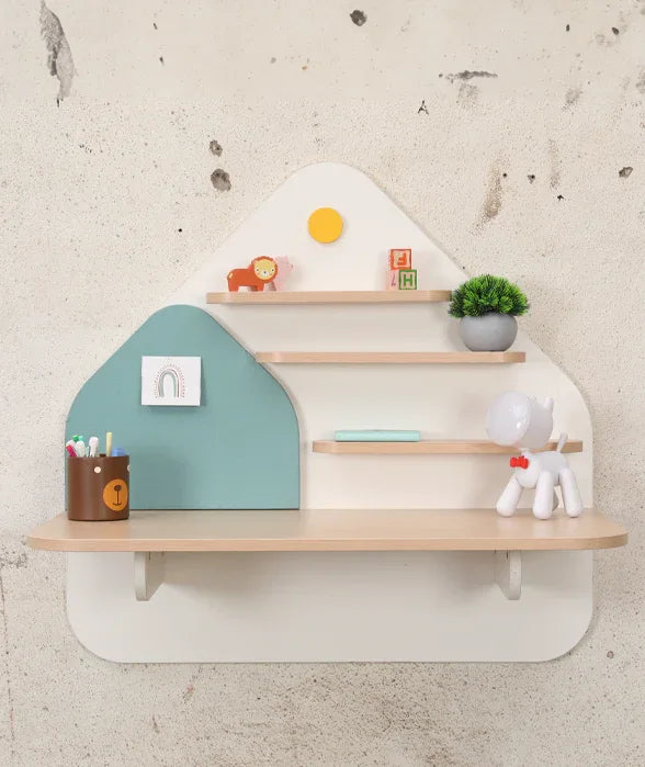 Spaceship Twin Seater Spacious Study Desk with Drawer and Pin-up Board in Multi Colour - HomeTown