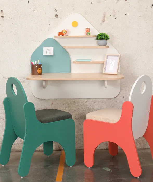 Spaceship Twin Seater Spacious Study Desk with Drawer and Pin-up Board in Multi Colour - HomeTown