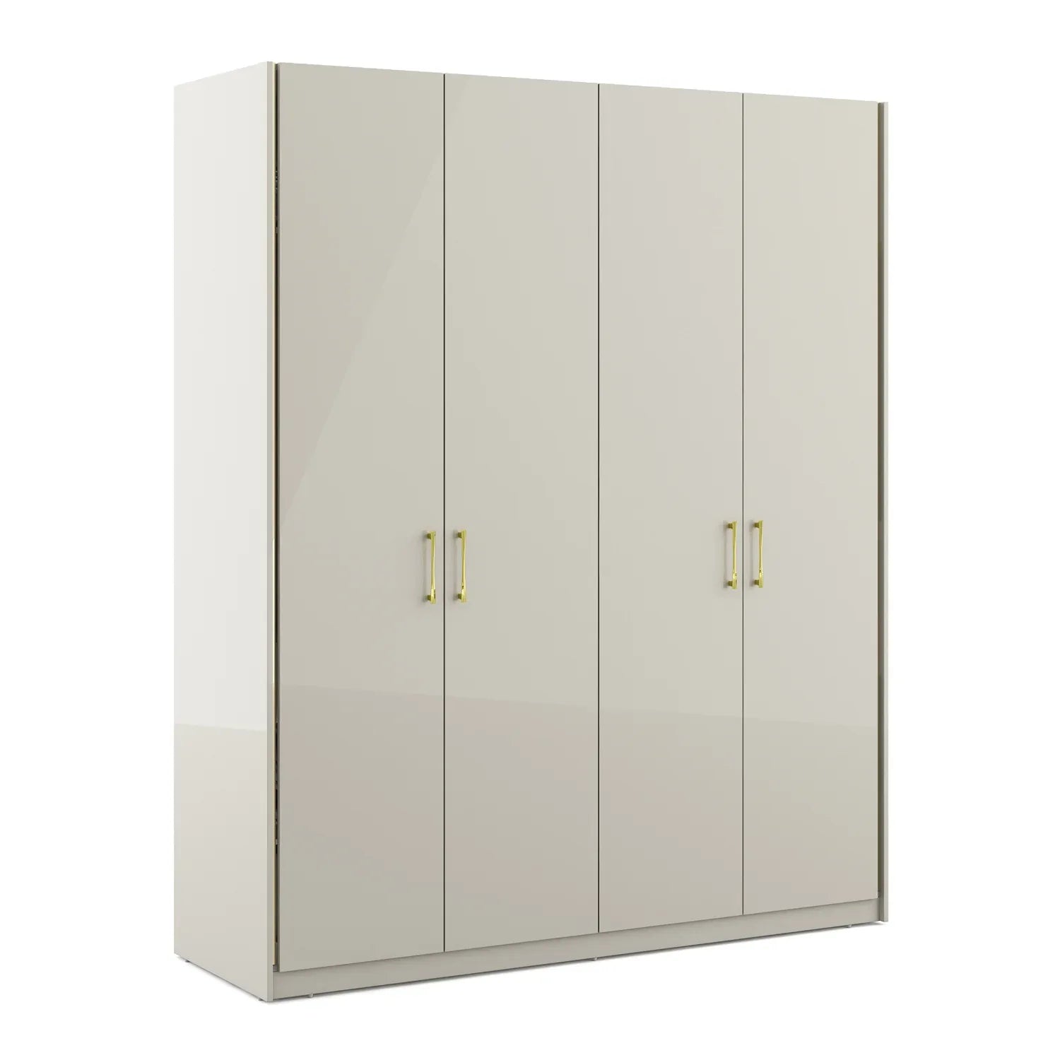 Stellar 4 Door Wardrobe in High Gloss White Finish - HomeTown