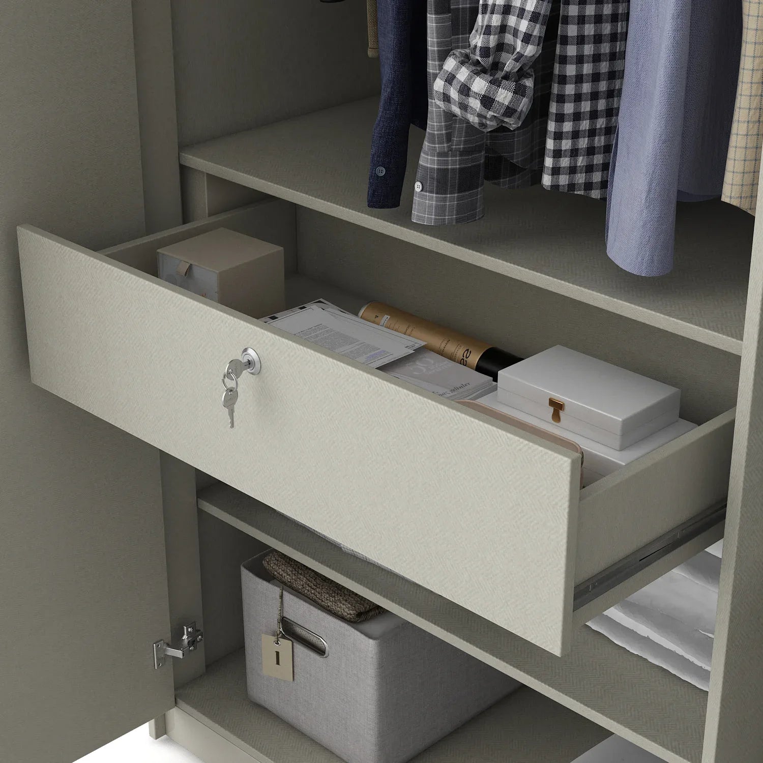 Stellar 4 Door Wardrobe in High Gloss White Finish - HomeTown