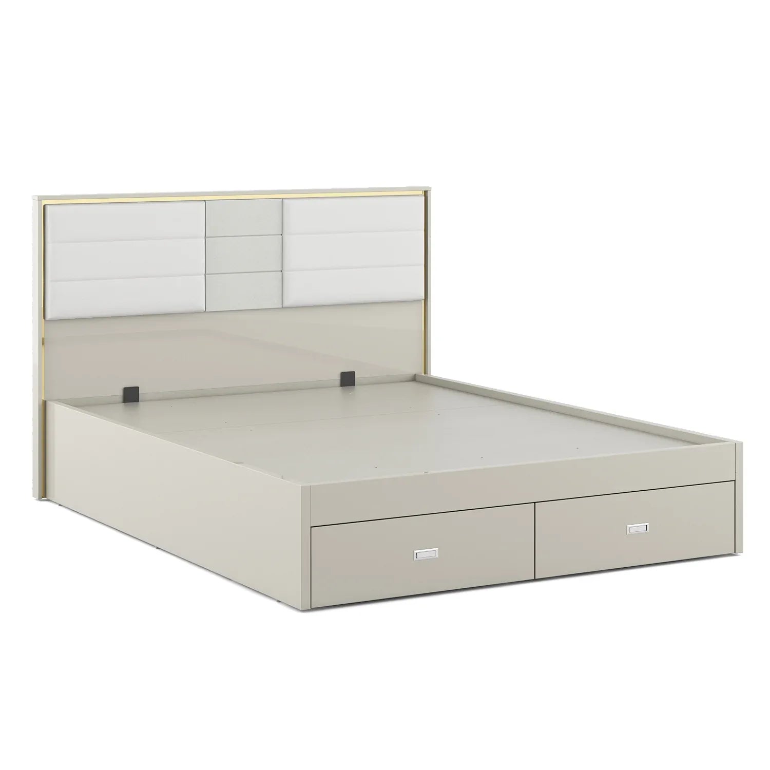 Stellar King Bed with Hydraulic Storage in High Gloss White - HomeTown