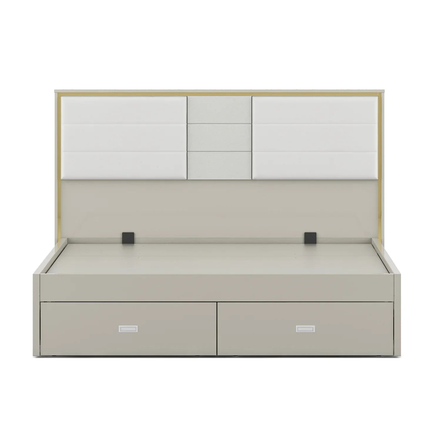 Stellar King Bed with Hydraulic Storage in High Gloss White - HomeTown