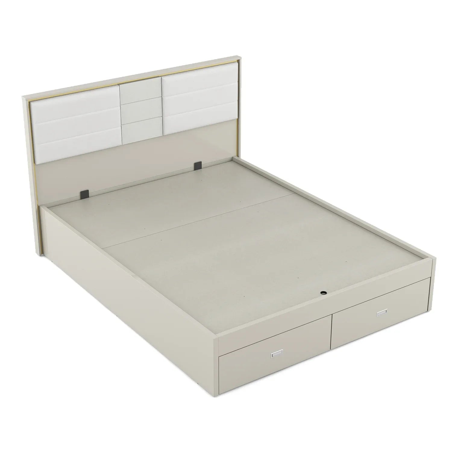 Stellar King Bed with Hydraulic Storage in High Gloss White - HomeTown