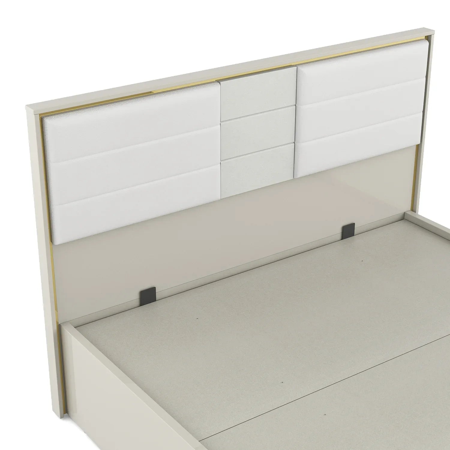 Stellar King Bed with Hydraulic Storage in High Gloss White - HomeTown