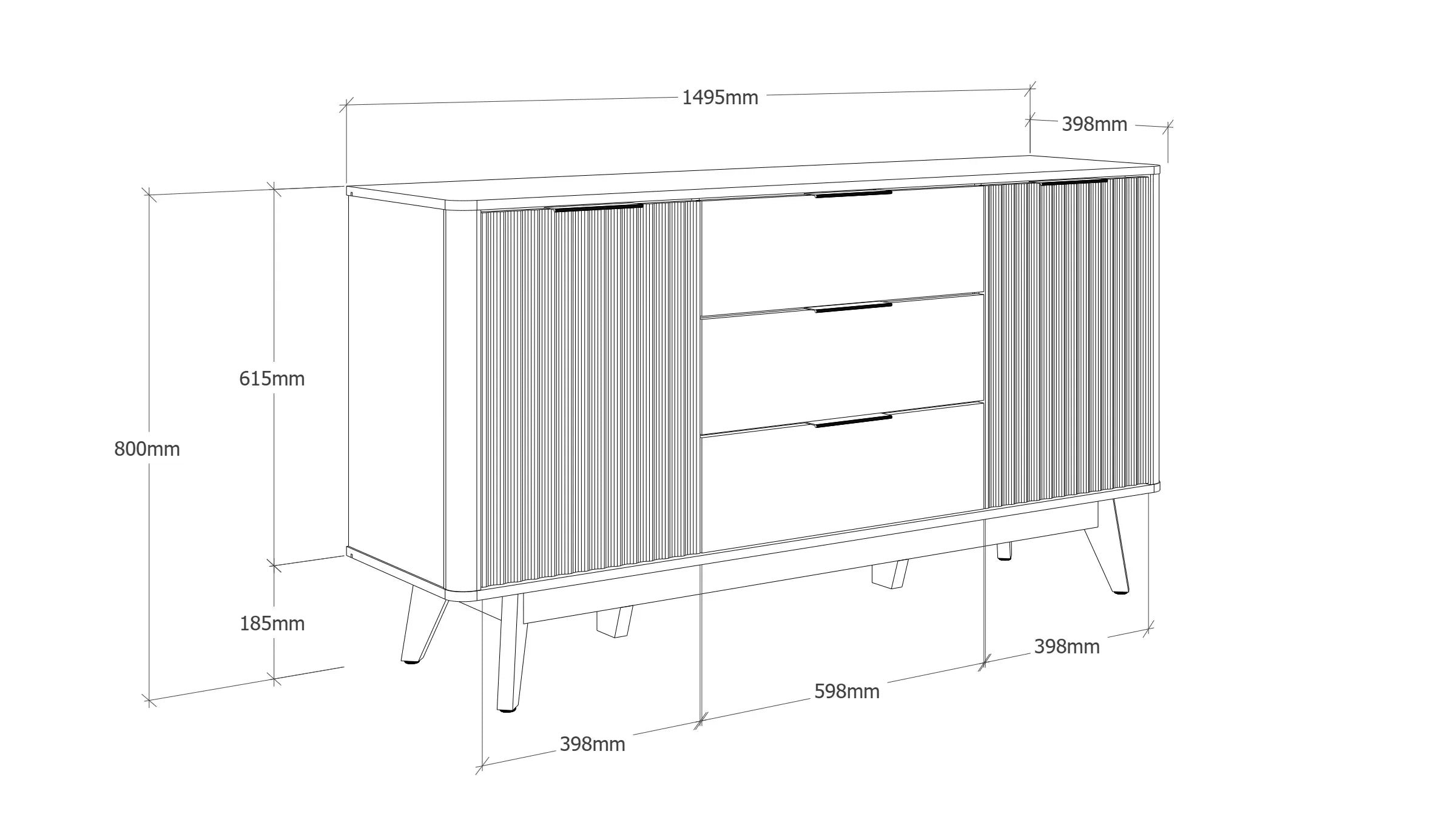 Concerto Sideboard in Walnut Colour - HomeTown