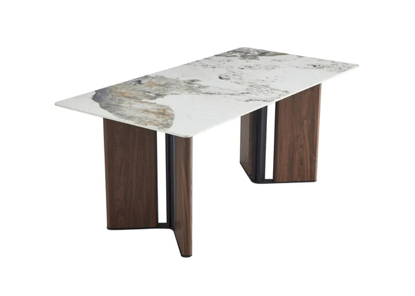 Stonewave Sintered Stone 6 Seater Dining Set in Marble Finish dimensions