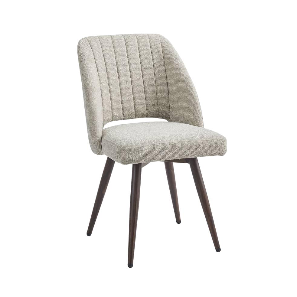 Terranova Sintered Stone 6 Seater Dining Set With Swivel Chair in Beige & Walnut Finish - HomeTown