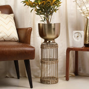 Cosmos Metal Planter 66 cm in Gold Colour - HomeTown