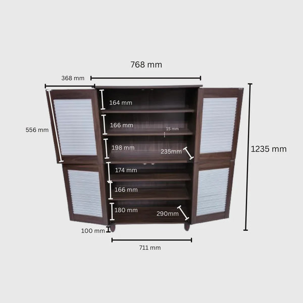 Gayle Shoe Rack White dimensions