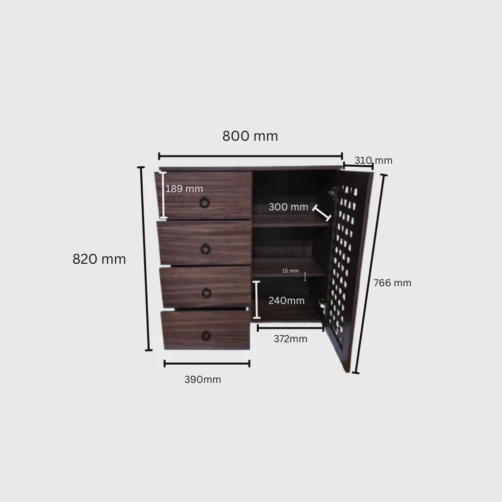 Neste 1 Door & 4 Drawers Living Cabinet - HomeTown