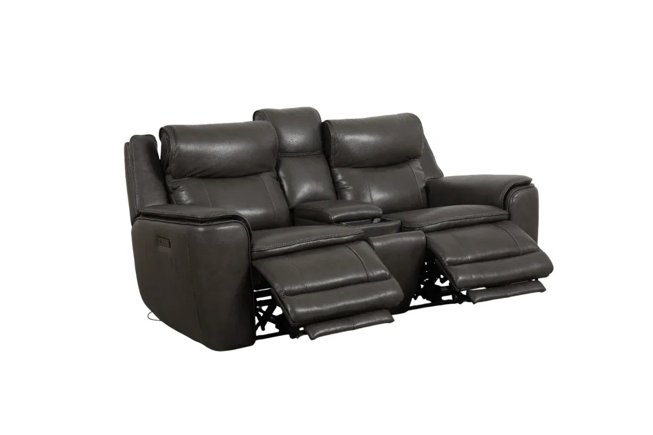 Nuvia Half Leather Electric Recliner - HomeTown