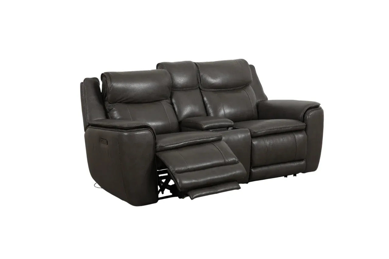 Nuvia Half Leather Electric Recliner - HomeTown