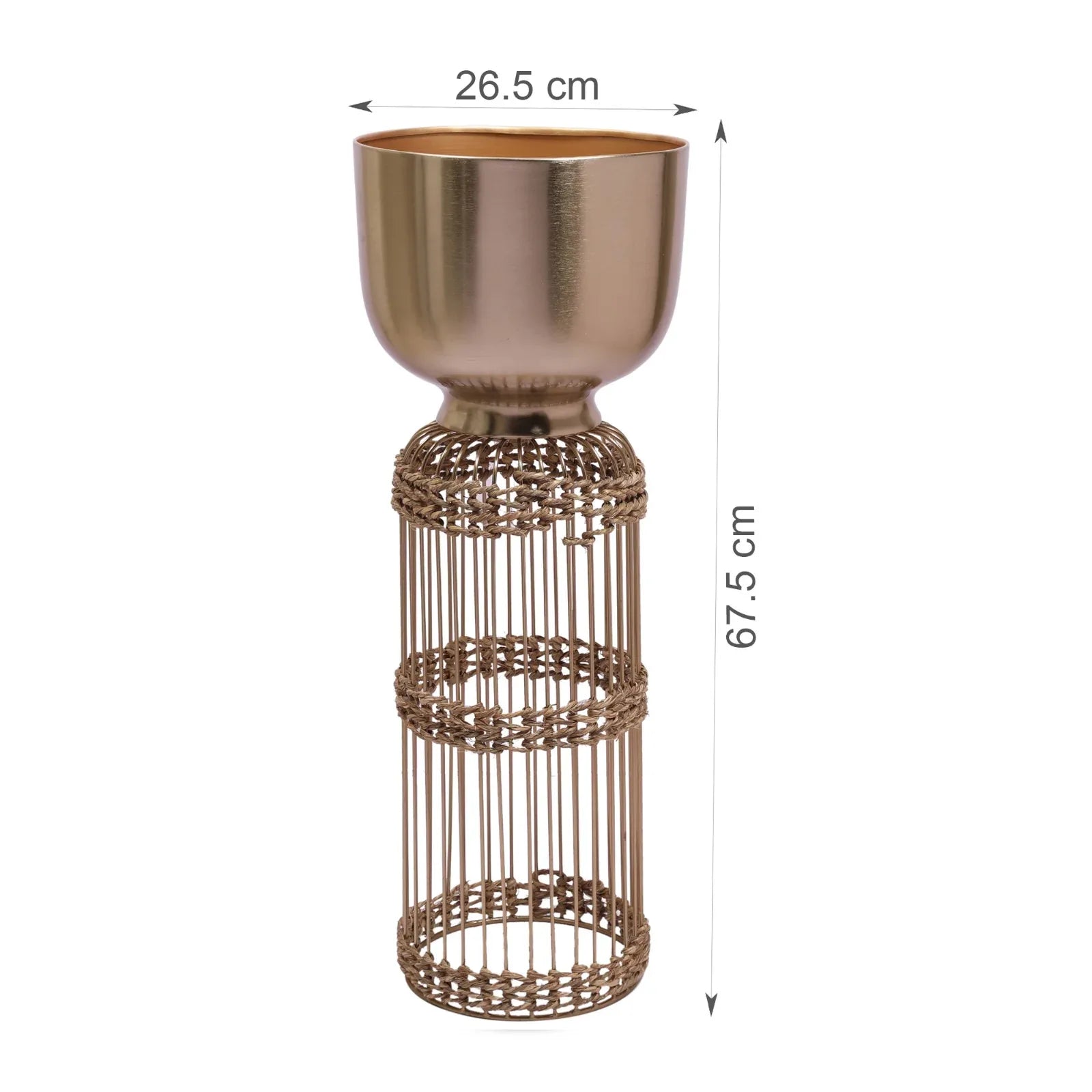 Cosmos Metal Planter 66 cm in Gold Colour - HomeTown