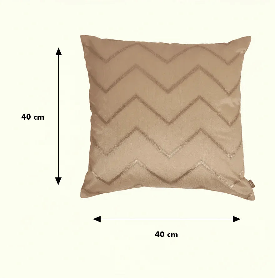 Festive ZigZag Jacquard Cushion Cover Gold, 40X40cm By LIVING ESSENCE - HomeTown