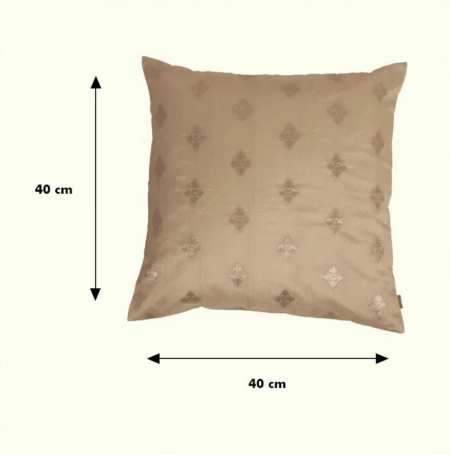 Festive Butti Jacquard Cushion Cover Gold, 40X40cm By LIVING ESSENCE - HomeTown