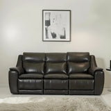 Nuvia Half Leather Electric Recliner | Grey | 3 Seater