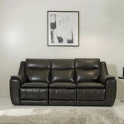 Nuvia Half Leather 3 Seater Triple Electric Zero Gravity Recliner in Grey Colour - HomeTown