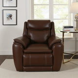 Nuvia Half Leather Electric Recliner | Brown | 1 Seater