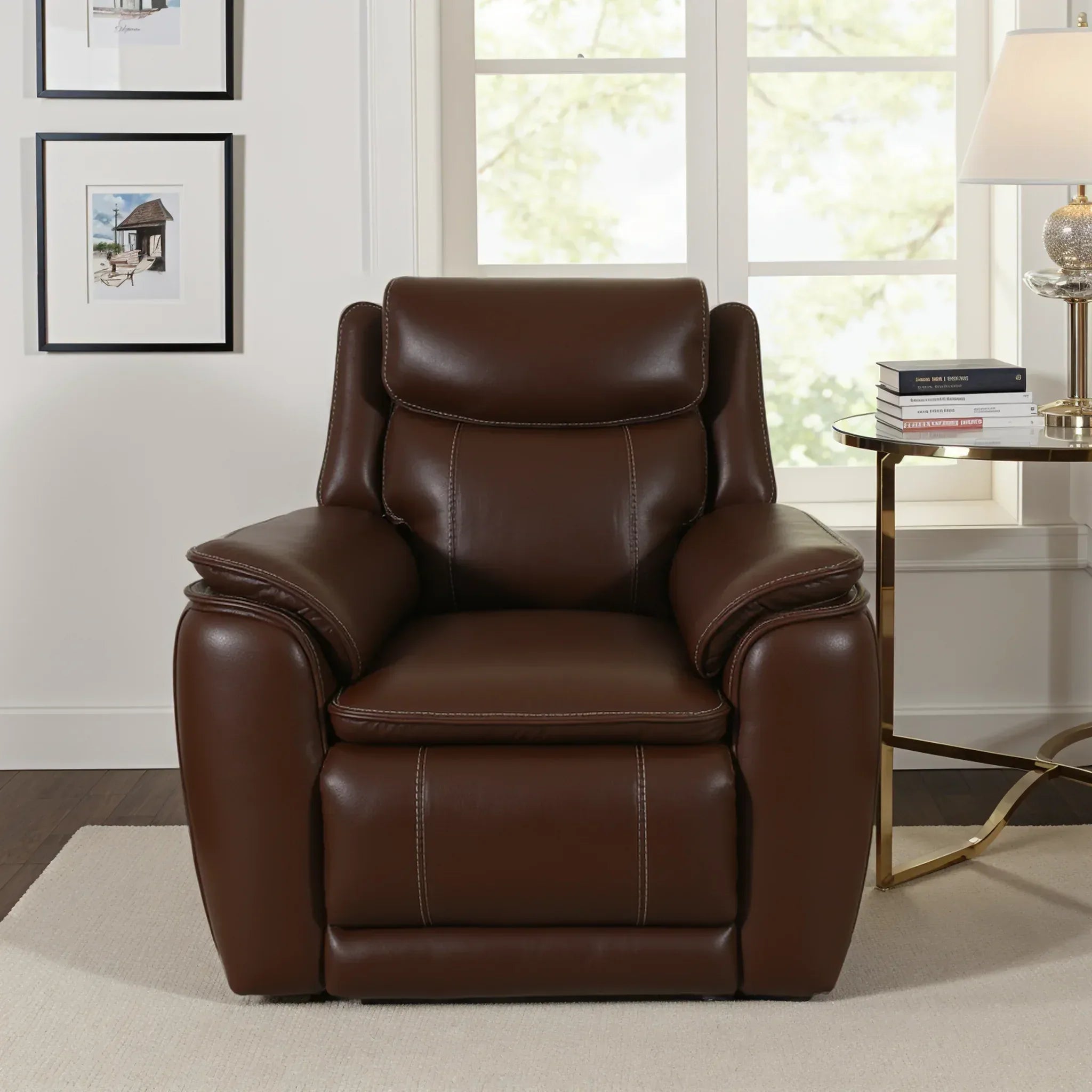 Nuvia Half Leather Single Seater Double Electric Recliner - HomeTown