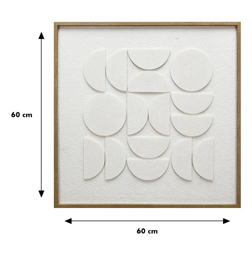 Ilsa 3D Abstract Art Canvas Painting White 60x60cm V-1 - HomeTown