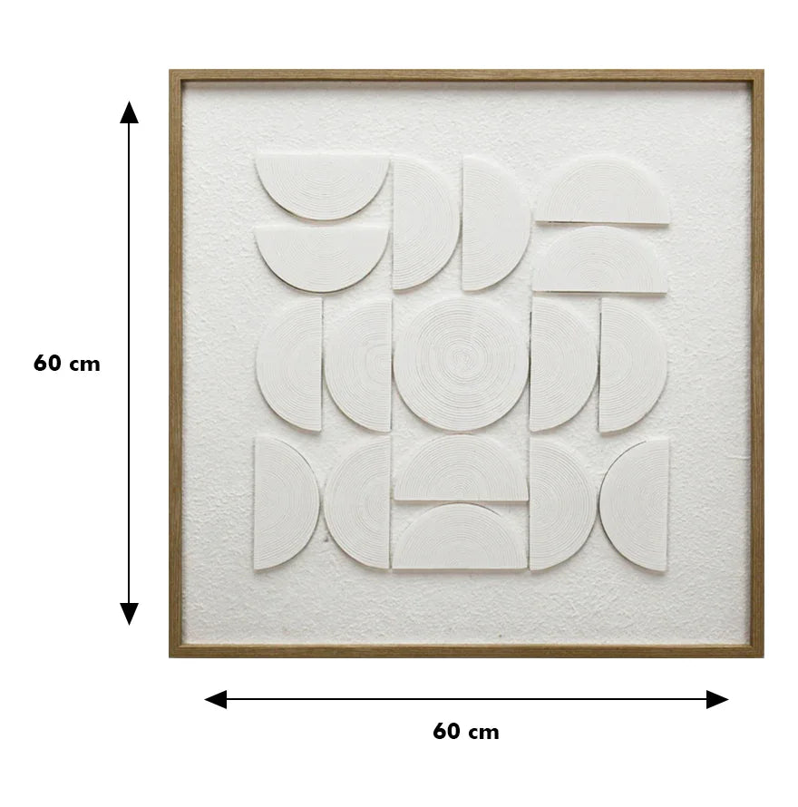 Ilsa 3D Abstract Art Canvas Painting White 60x60cm V-2 - HomeTown