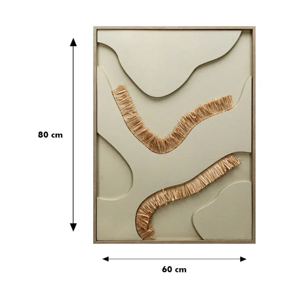 Ilsa 3D Abstract Straw Art Canvas Painting Brown dimensions