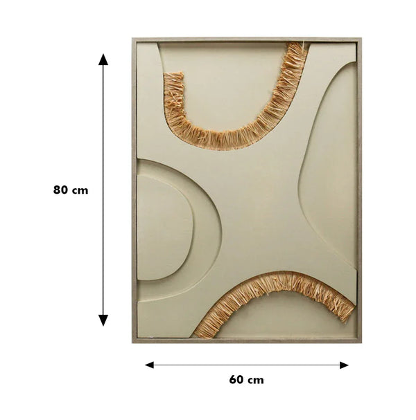 Ilsa 3D Abstract Straw Curve Art Canvas Painting Brown dimensions