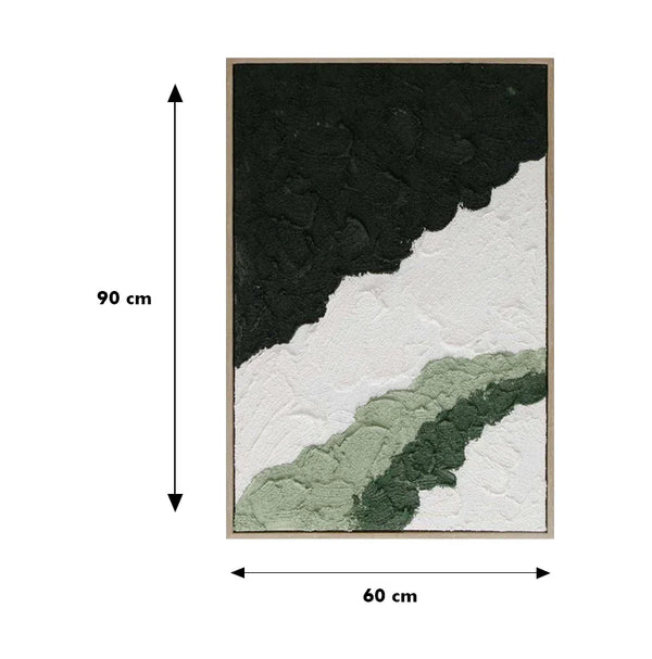 Ilsa Textured Art Canvas Painting Green/Black 60x90cm dimensions