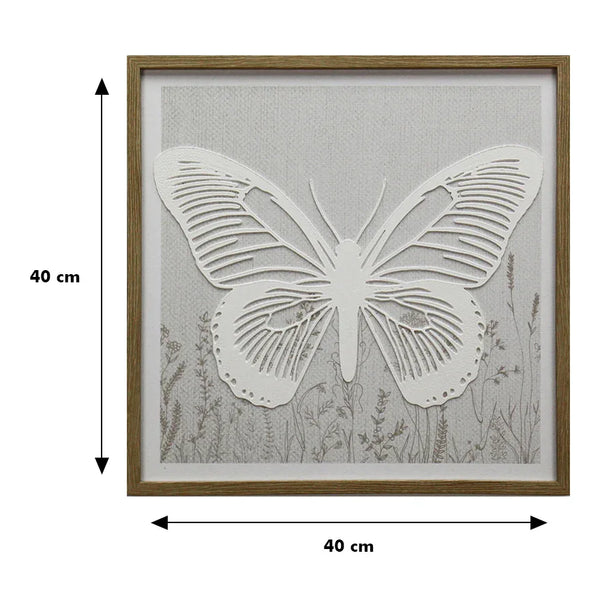 Ilsa Butterfly Art Canvas Painting Grey 40x40cm V-2 dimensions
