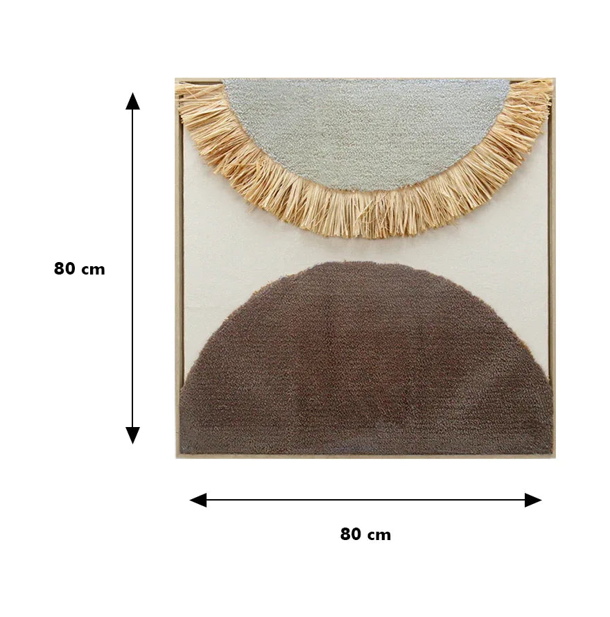 Ilsa Fabric Tufted Straw Art Painting Brown 80x80cm - HomeTown