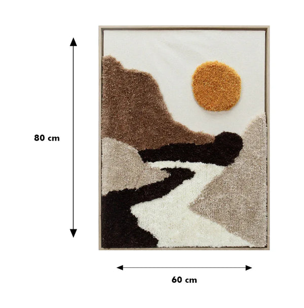 Ilsa Fabric Tufted Art Painting Brown 60x80cm dimensions