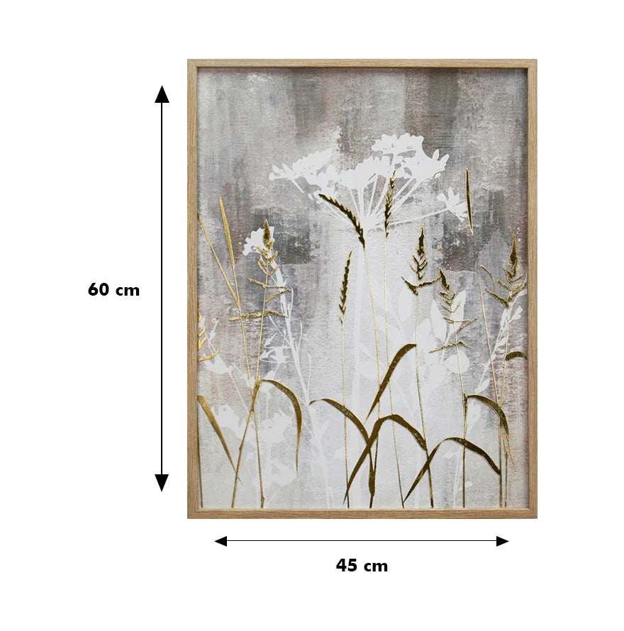 Ilsa Flowers Watercolour Art Canvas Painting Beige 45x60cm - HomeTown
