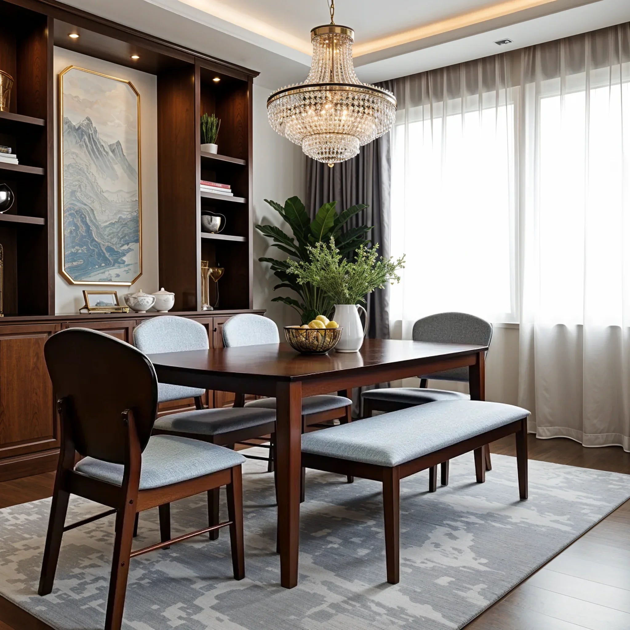 Lirio 6 Seater Dining Set with Bench - HomeTown