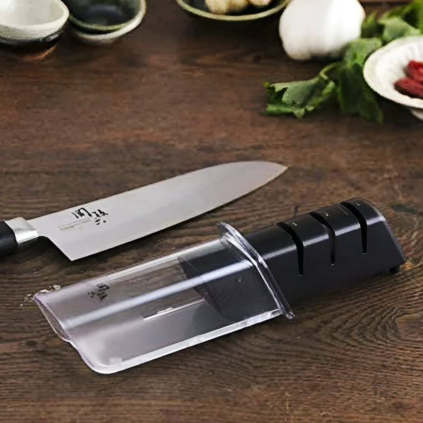 Seki Magoroku Diamond & Ceramic Sharpner Stainless steel Ceramic Knife Sharpner in Black Colour dimensions
