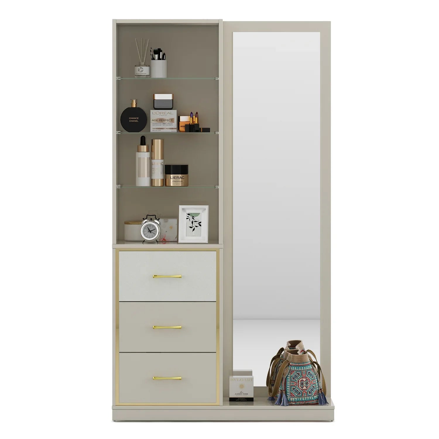 Stellar Dresser in High Gloss White Colour - HomeTown