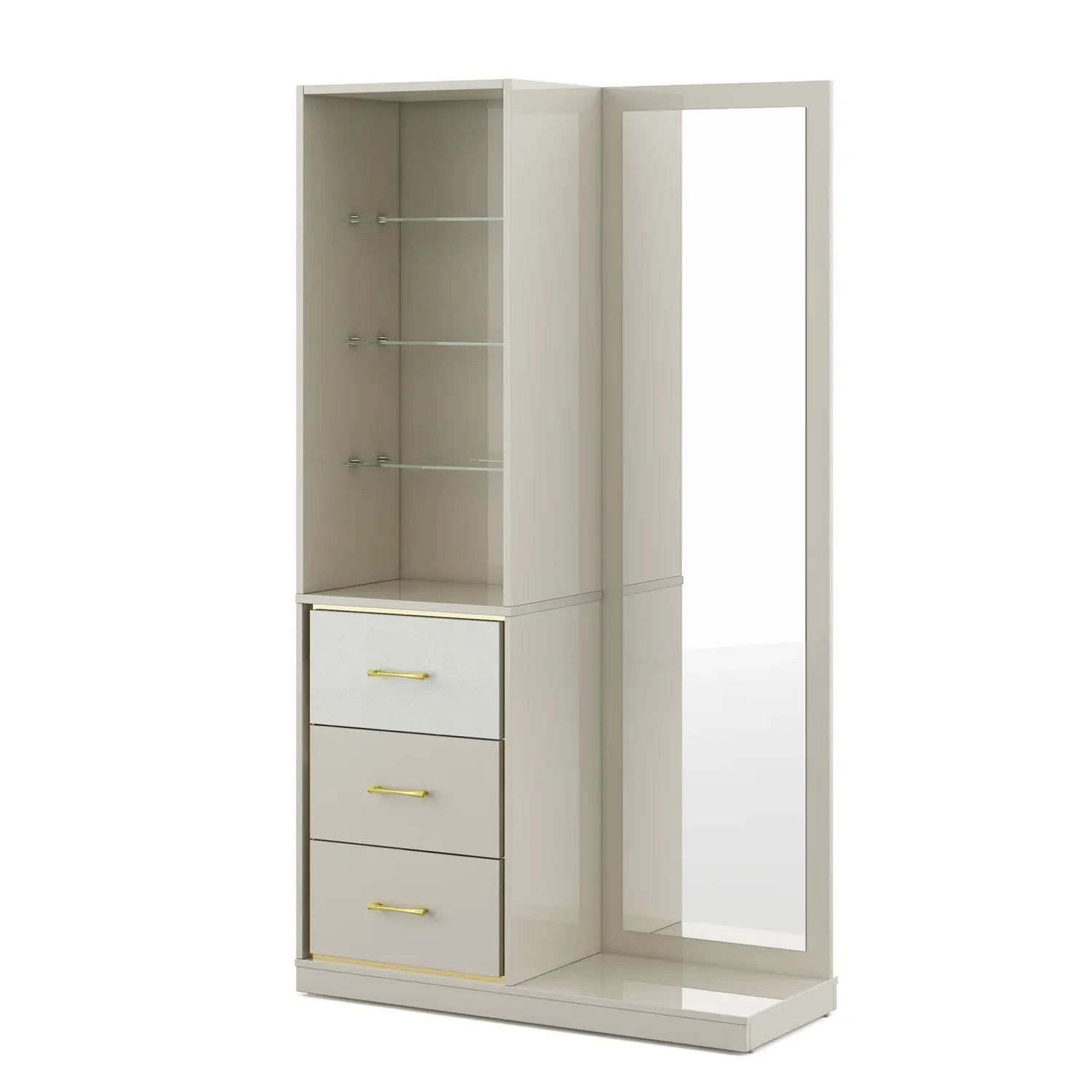 Stellar Dresser in High Gloss White Colour - HomeTown