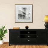 Ilsa Line Art Hand Painted Canvas Painting Black