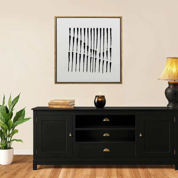 Ilsa Line Art Hand Painted Canvas Painting Black dimensions