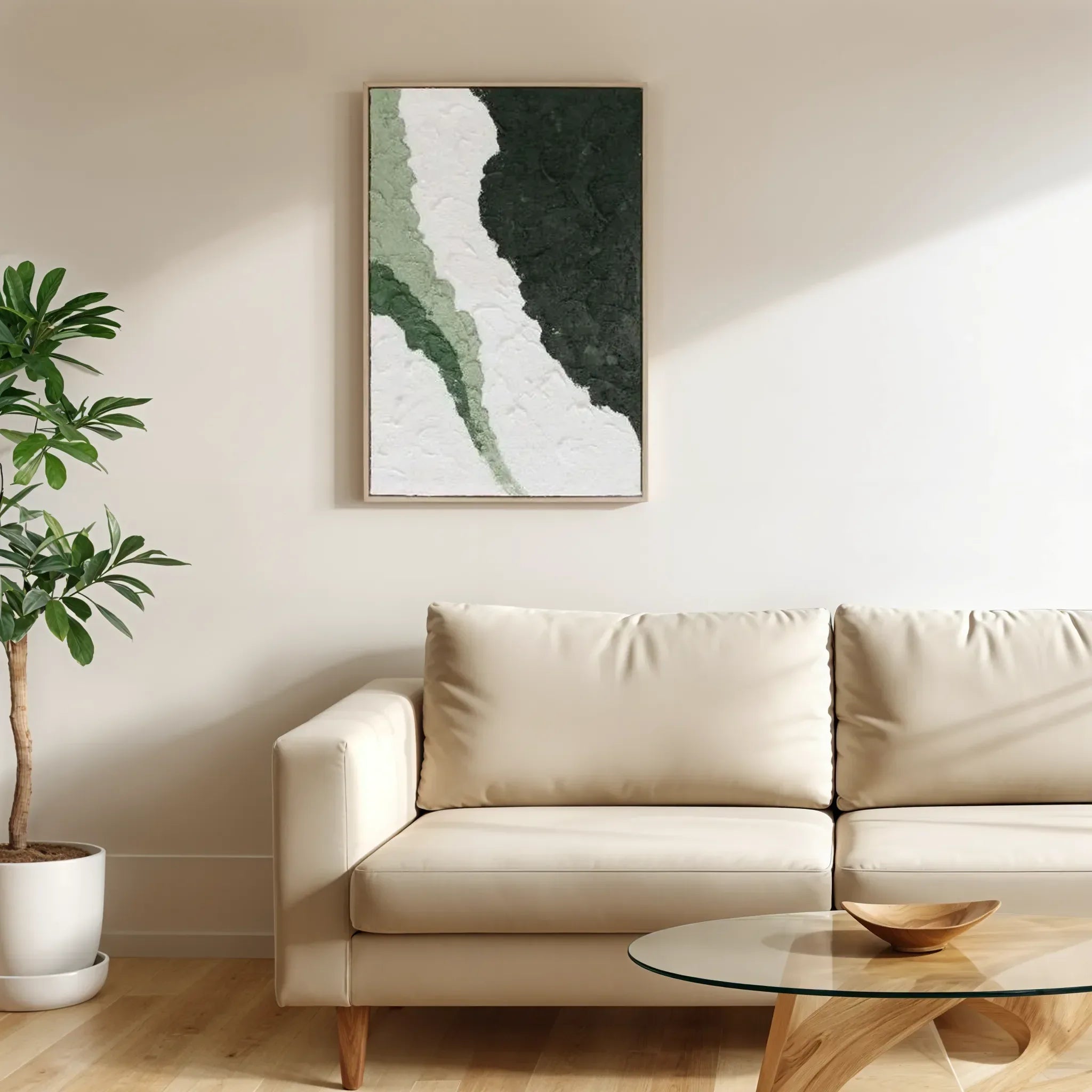 Ilsa Textured Art Canvas Painting Green 60x90cm - HomeTown
