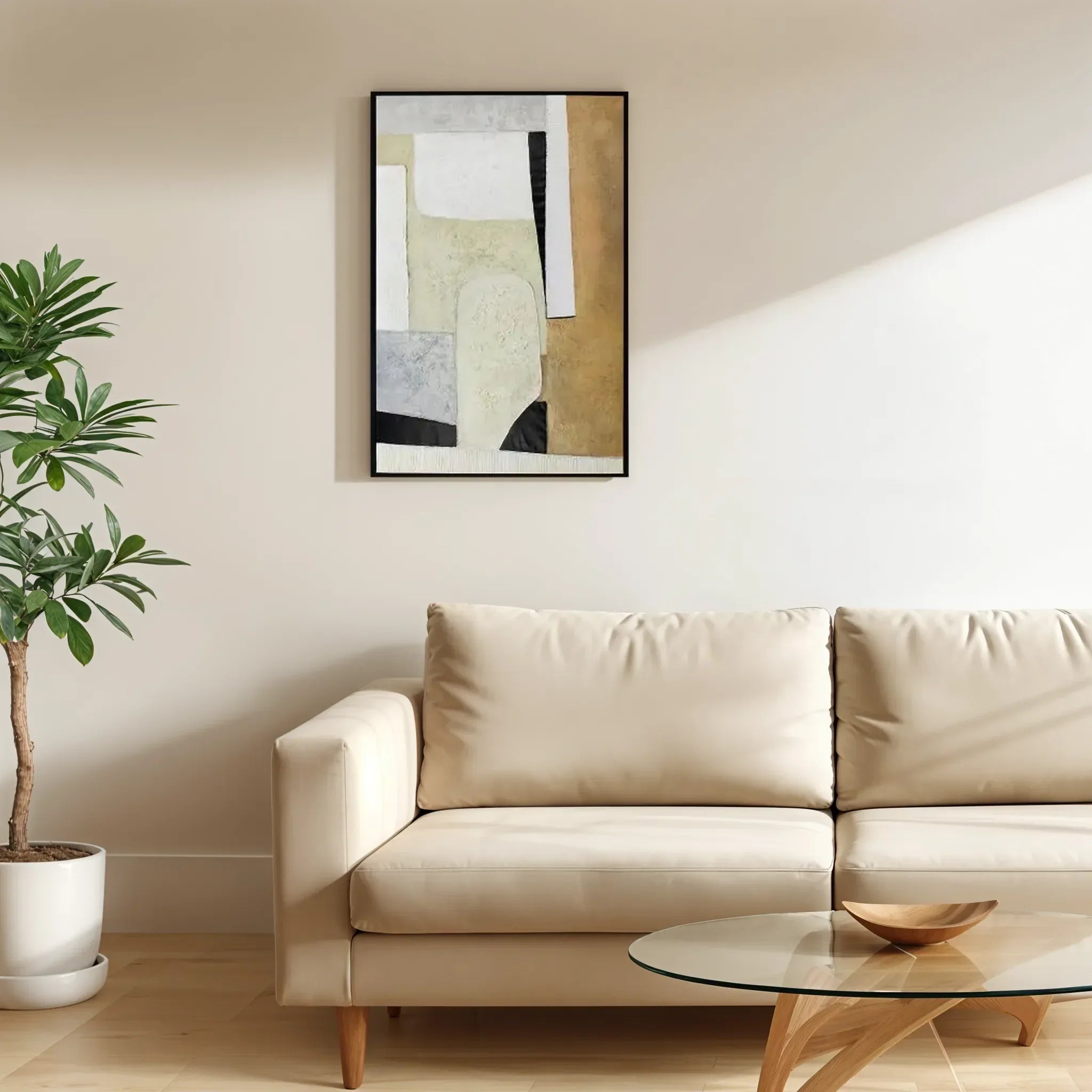 Ilsa Abstract Art1 Canvas Painting Brown 80x120cm - HomeTown