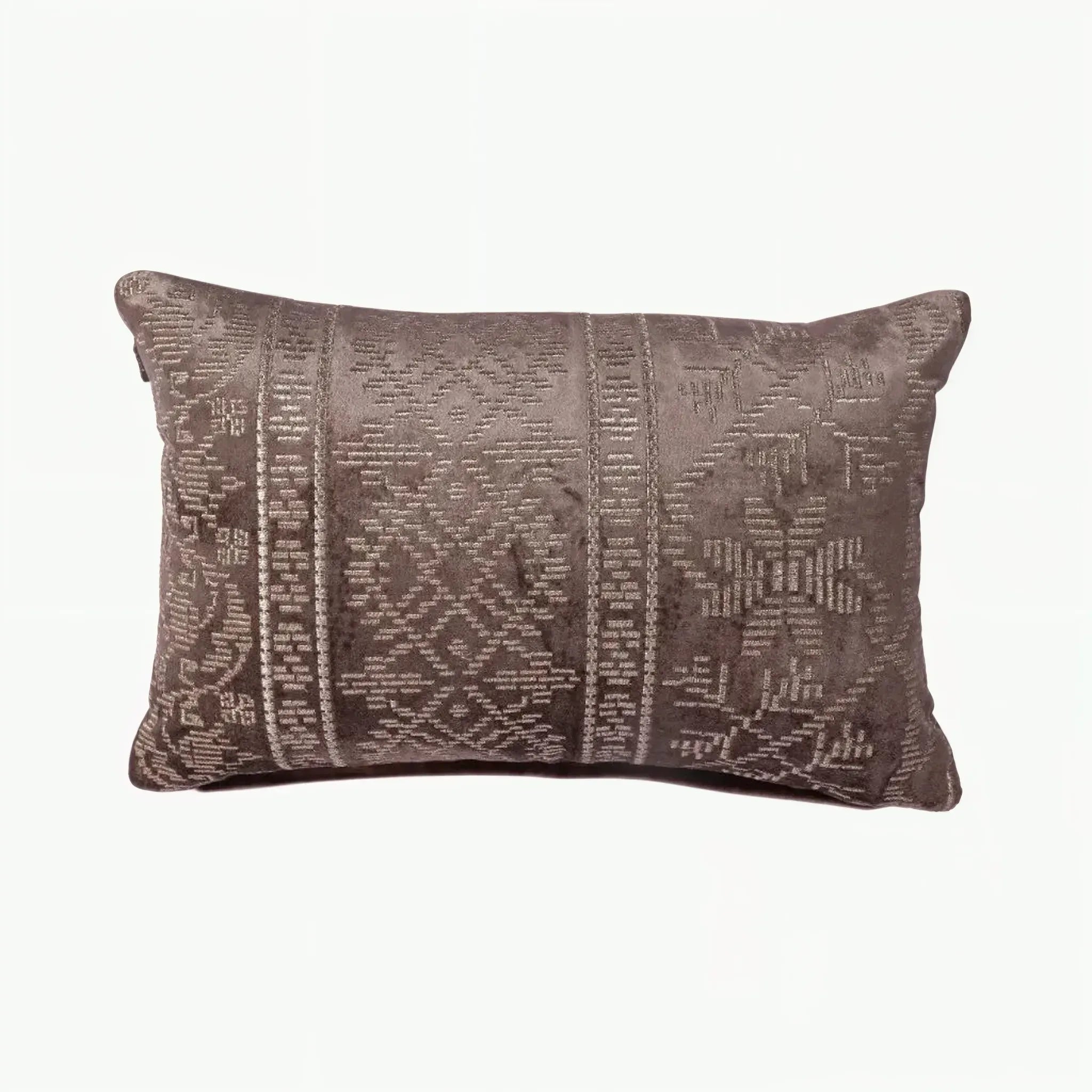 Plush Elegance Zari Embroidery Cushion Cover Toupe, 30X45cm By LIVING ESSENCE - HomeTown