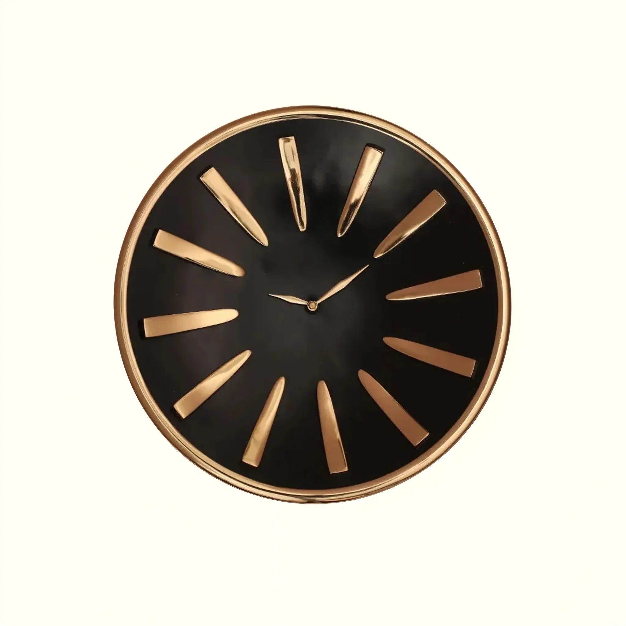 Bello Modern Wall Clock 30cm in Black Gold Colour - HomeTown