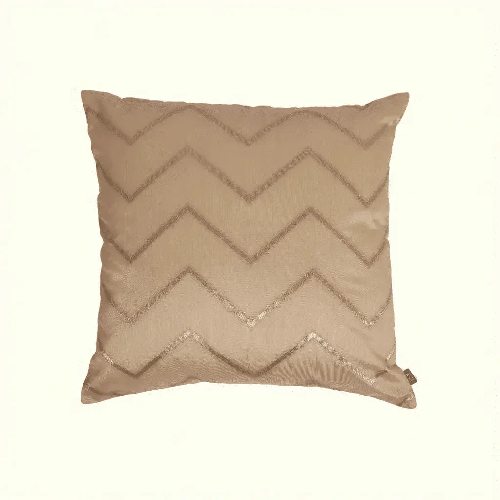 Festive ZigZag Jacquard Cushion Cover Gold, 40X40cm By LIVING ESSENCE - HomeTown