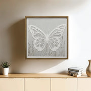 Ilsa Butterfly Art Canvas Painting Grey 40x40cm V-1 - HomeTown