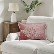 Plush Elegance Embroidered Cushion Cover Pink, 30X45cm By LIVING ESSENCE - HomeTown