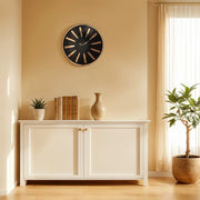 Bello Modern Wall Clock 30cm in Black Gold Colour - HomeTown