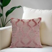 Plush Elegance Curvy Pattern Embroidery Cushion Cover Pink, 40X40cm By LIVING ESSENCE - HomeTown